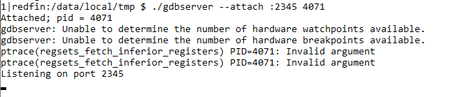 gdbserver的错误报告